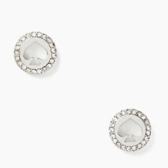 Kate Spade Spot The Spade Pave Halo Spade Earrings